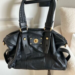 NEW Marc By Marc Jacobs Black Leather Shoulder Bag with Gold Details